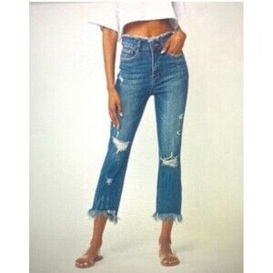 RISEN Full Size Undone Chic Straight Leg Jeans 32/15